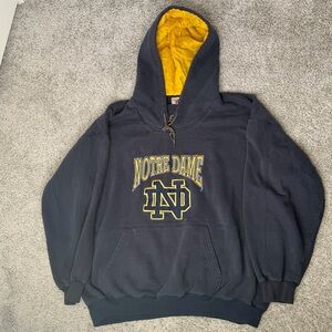 Vintage University Of Notre Dame Fighting Irish Embroidered Men’s Blue Hoodie XL